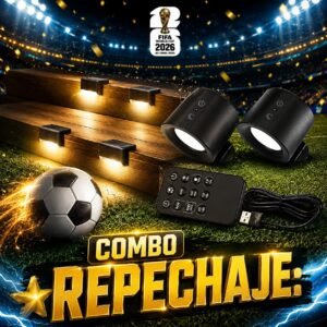 Combo Repechaje: Kit 4 Luces Solares LED + Lámpara Doble