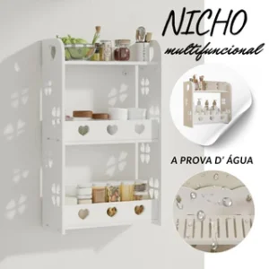 Estante de Baño Flotante de 3 Niveles Blanco