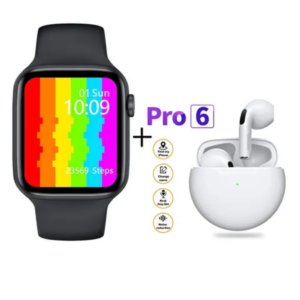 Reloj Inteligente W26 + Auriculares Bluetooth