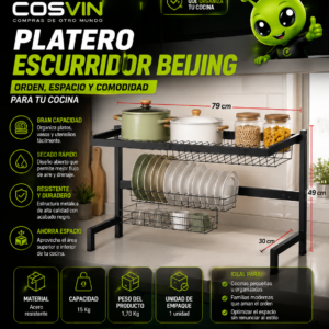 Escurridor platero metálico 2 niveles