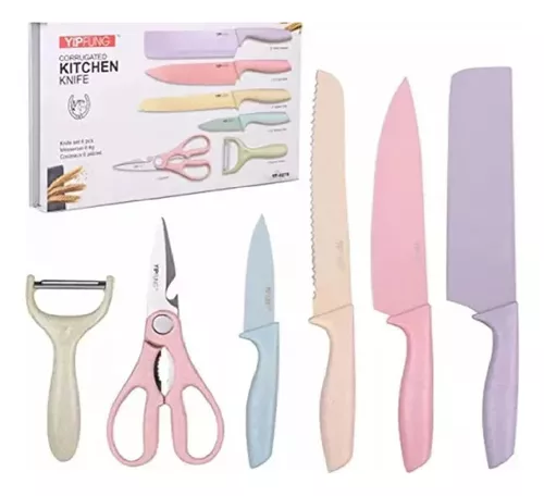 set de cuchillos de colores elegante x6 Set de cuchillos de colores elegante X6