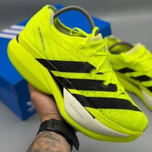 Adidas Adizero Prime X3 – Amarillo Neón / Negro y Rojo / Azul Eléctrico